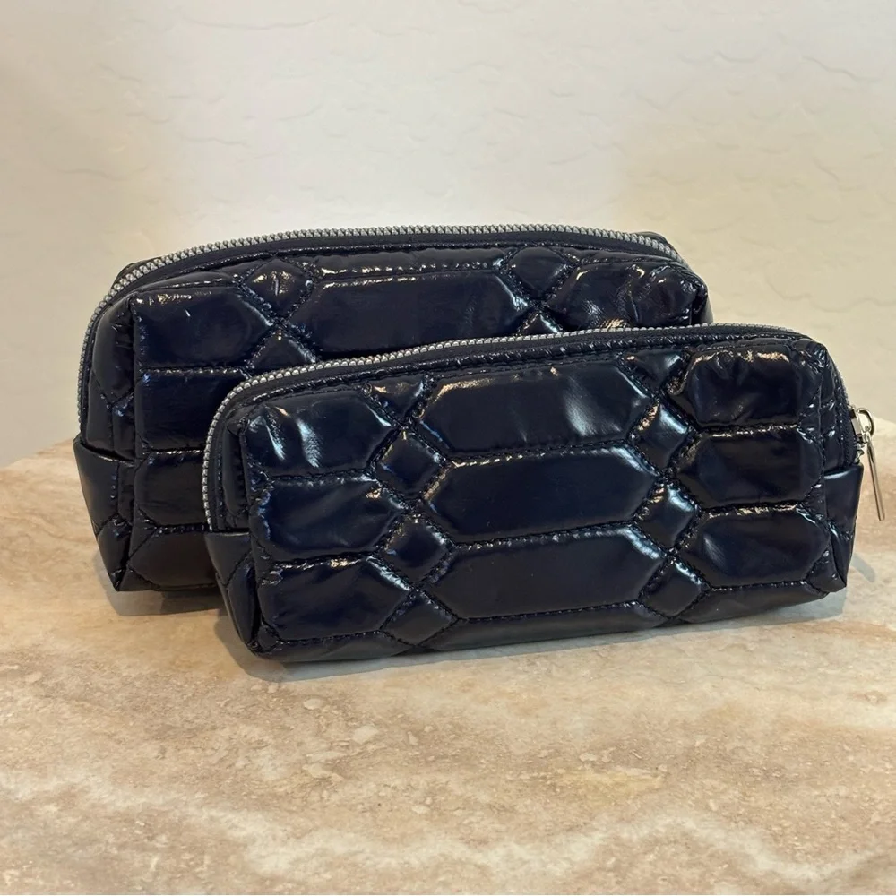 Aimee Kestenberg diamond python quilt nylon makeup toiletry bags